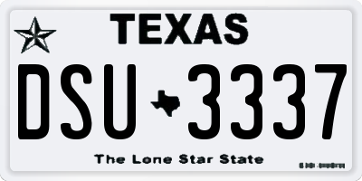 TX license plate DSU3337