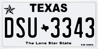 TX license plate DSU3343