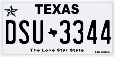 TX license plate DSU3344