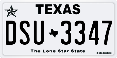 TX license plate DSU3347