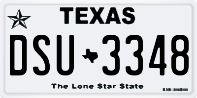 TX license plate DSU3348