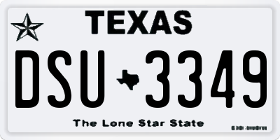 TX license plate DSU3349