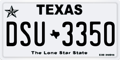TX license plate DSU3350