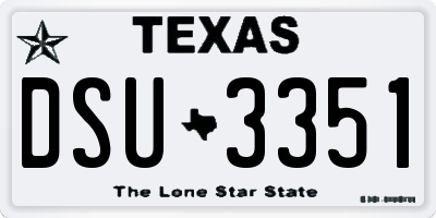 TX license plate DSU3351