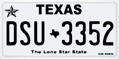 TX license plate DSU3352