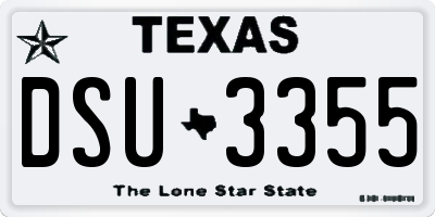 TX license plate DSU3355