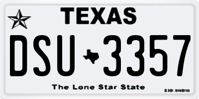 TX license plate DSU3357