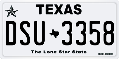 TX license plate DSU3358