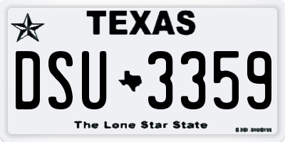 TX license plate DSU3359