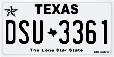 TX license plate DSU3361