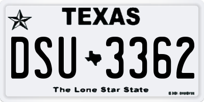 TX license plate DSU3362