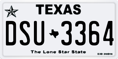 TX license plate DSU3364