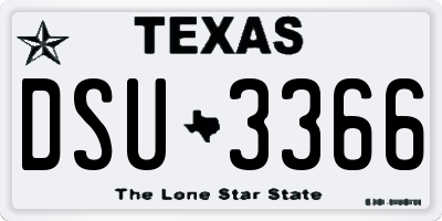 TX license plate DSU3366