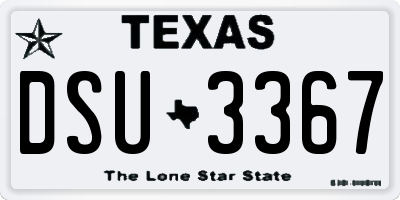 TX license plate DSU3367