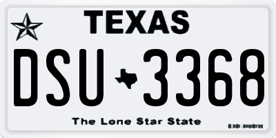 TX license plate DSU3368
