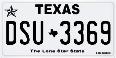 TX license plate DSU3369