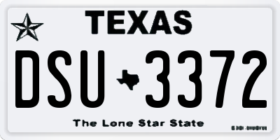 TX license plate DSU3372