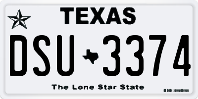TX license plate DSU3374