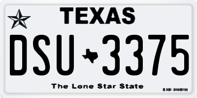 TX license plate DSU3375