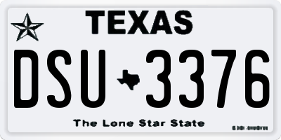 TX license plate DSU3376