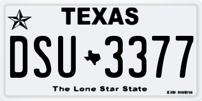 TX license plate DSU3377