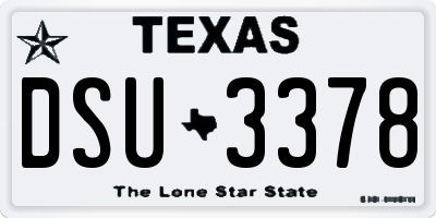 TX license plate DSU3378