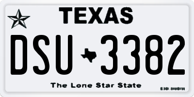 TX license plate DSU3382
