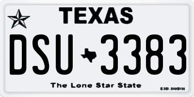 TX license plate DSU3383