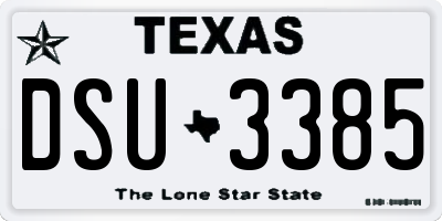 TX license plate DSU3385