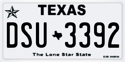 TX license plate DSU3392