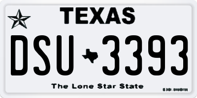 TX license plate DSU3393