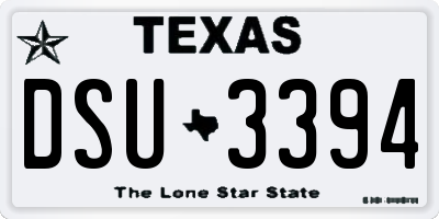 TX license plate DSU3394
