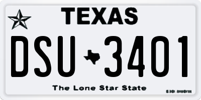 TX license plate DSU3401
