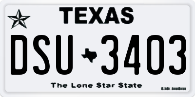 TX license plate DSU3403