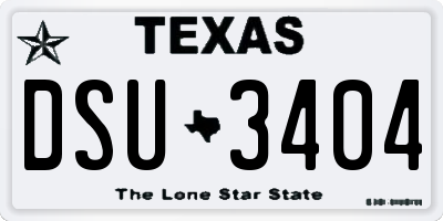 TX license plate DSU3404