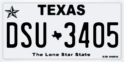 TX license plate DSU3405