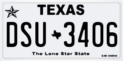 TX license plate DSU3406