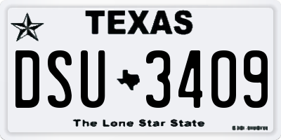 TX license plate DSU3409