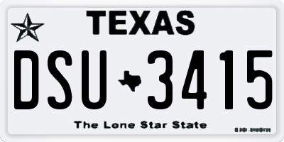 TX license plate DSU3415