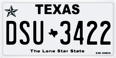 TX license plate DSU3422