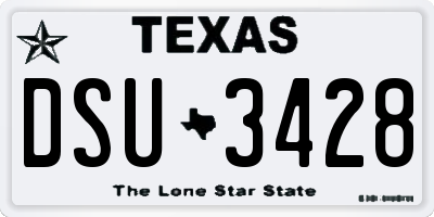 TX license plate DSU3428