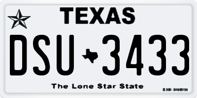 TX license plate DSU3433