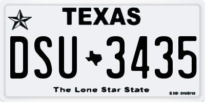 TX license plate DSU3435