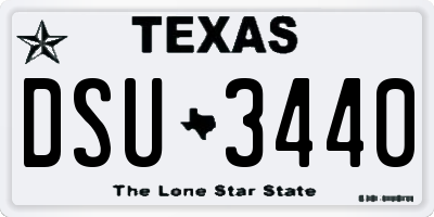 TX license plate DSU3440