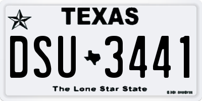 TX license plate DSU3441