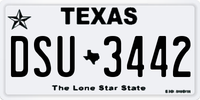 TX license plate DSU3442