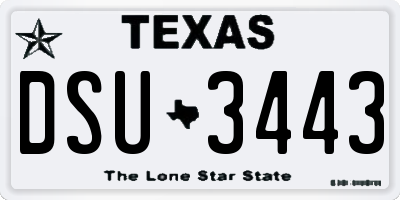 TX license plate DSU3443