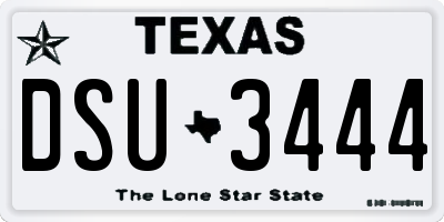 TX license plate DSU3444