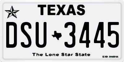 TX license plate DSU3445