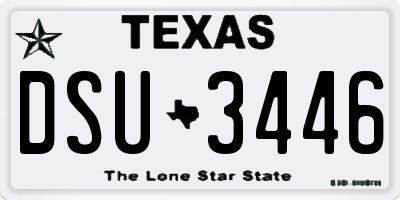 TX license plate DSU3446